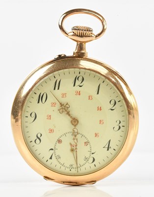 Lot 511 - A Continental yellow metal crown wind open...