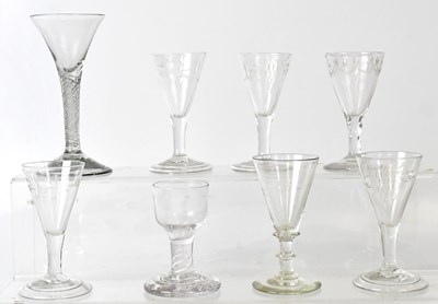 Lot 433 - Eight 18th and 19th century drinking glasses,...