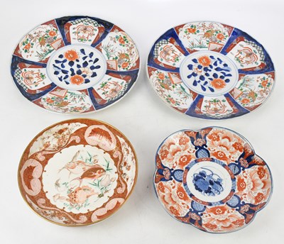 Lot 1547 - A pair of Japanese Imari chargers, diameter...