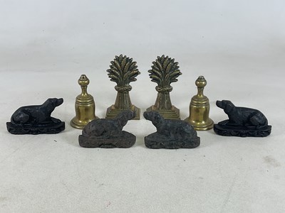 Lot 123 - Four pairs of decorative brass and cast iron...