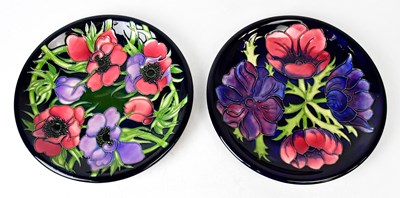 Lot 316 - MOORCROFT; two 'Anemone' pattern plates, with...