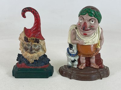 Lot 107 - Two painted cast iron doorstops in the form of...
