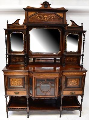 Lot 58 - An Edwardian inlaid rosewood vitrine, with...