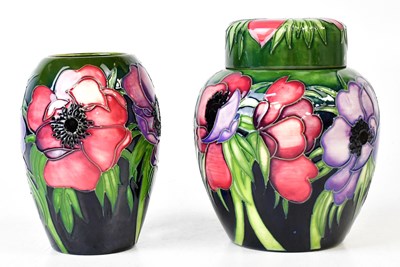 Lot 314 - MOORCROFT; two 'Anemone' pattern pieces,...