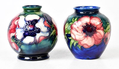 Lot 312 - MOORCROFT; two 'Anemone' pattern globular...