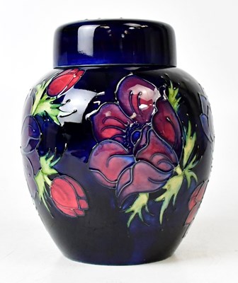 Lot 305 - MOORCROFT; an 'Anemone' pattern lidded ginger...