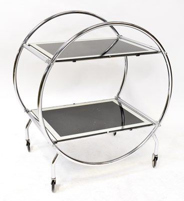 Lot 46 - An Art Deco chrome and glass tea trolley, with...