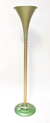 Lot 133 - An Art Deco metal standard lamp of flared form,...