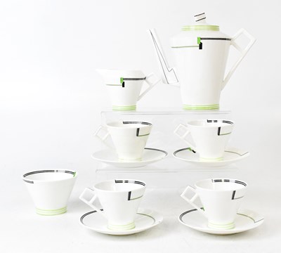 Lot 323 - FOLEY; a 'Lido' pattern tea set comprising...