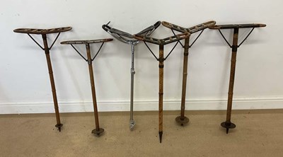 Lot 92 - Six shooting sticks, comprising five bamboo...