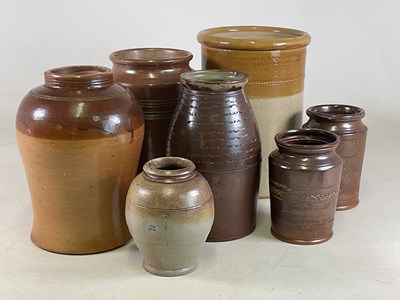 Lot 198 - Seven 19th century stoneware and salt glazed...