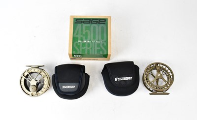 Lot 635 - A Sage 4550 bronze alloy trout reel, in a...