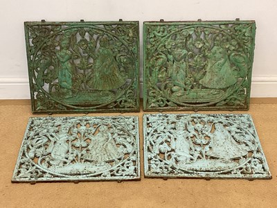 Lot 139 - Four cast iron Indian Jali widow panels,...