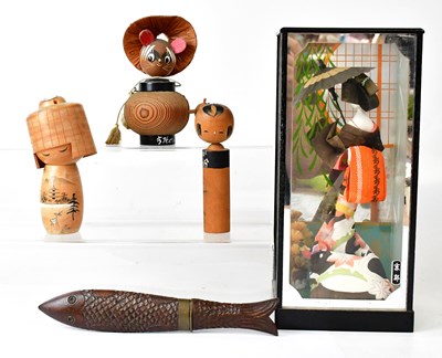 Lot 337 - A cased Japanese model of a geisha girl,...