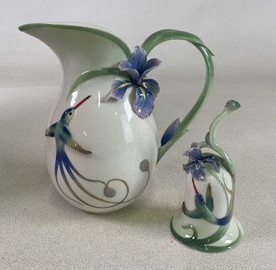 Lot 193 - FRANZ PORCELAIN; hummingbird jug, height 23cm,...