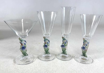 Lot 182 - FRANZ PORCELAIN; four hummingbird glasses,...