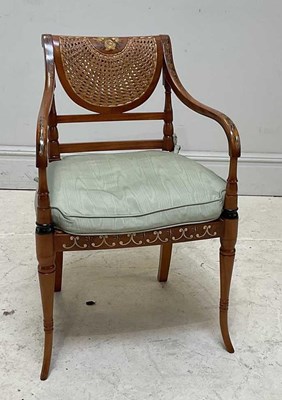 Lot 52 - An Edwardian style painted satinwood chair,...