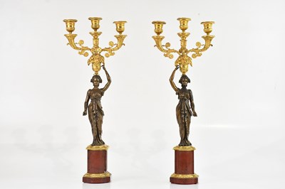 Lot 406 - A pair of early 20th century bronze figural...