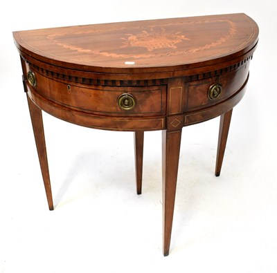 Lot 78 - A 19th century Dutch inlaid demi-lune...