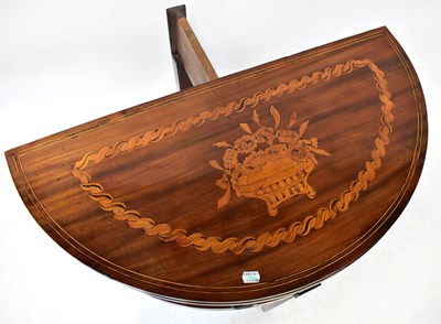 Lot 48 - A 19th century Dutch inlaid demi-lune...