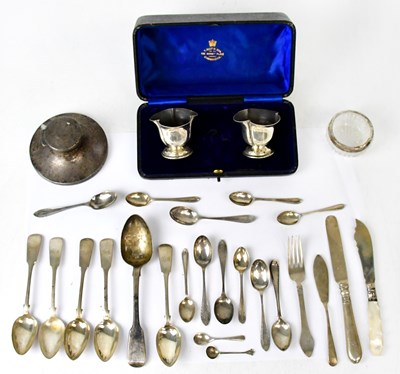 Lot 726 - A quantity of hallmarked silver flatware, to...