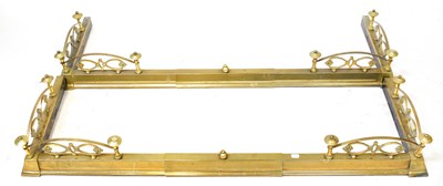 Lot 113 - A pair of 19th century brass extending fenders,...