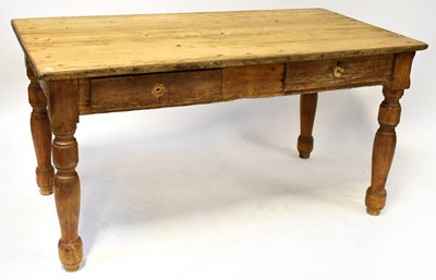 Lot 79 - A 19th century rustic pine farmhouse table...