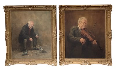 Lot 157 - PETER A BILL; a modern oil on canvas, portrait...