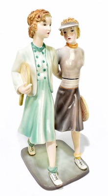 Lot 331 - STEFAN DAKON FOR GOLDSCHEIDER; a rare Art Deco ceramic figure group