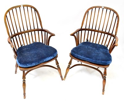 Lot 77 - A pair of 19th century ash and elm Windsor...