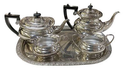 Lot 417 - A four piece silver plated tea and coffee...