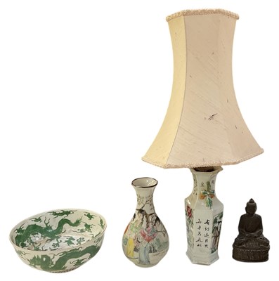 Lot 396 - A modern Chinese porcelain bowl, decorated...