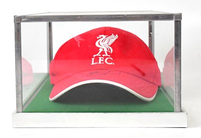 Lot 523 - LIVERPOOL FOOTBALL CLUB; a red baseball cap...
