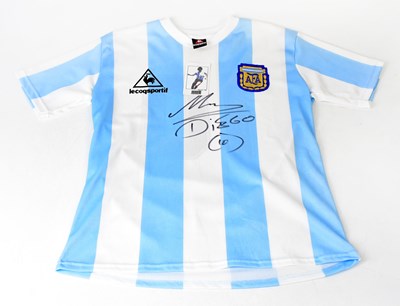 Lot 553 - DIEGO MARADONA; a Le Coq Sportif 1986 replica...