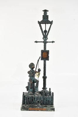 Lot 404 - ALLEN CURRAN; a bronze figure group, boy...