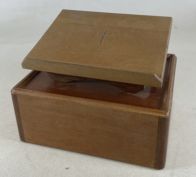 Lot 443 - A light oak table top lectern/bible stand,...