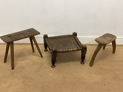 Lot 42 - A Congolese Luba tribal stool, length 45cm, a...