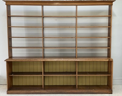 Lot 38 - A Victorian pine bookcase, the upper section...