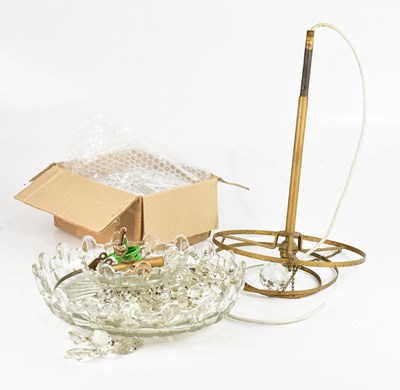 Lot 2035 - A decorative moulded clear glass chandiler...