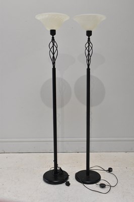 Lot 1826 - A pair of modern standard lamps, height 177cm.