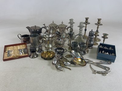 Lot 138 - A quantity of assorted brassware, silver...