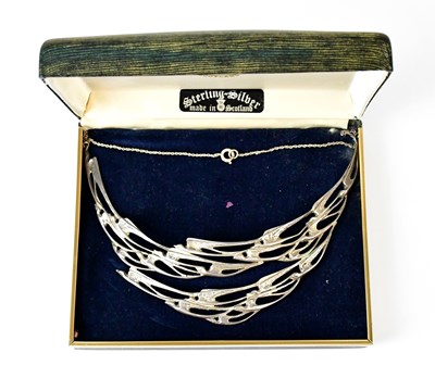 Lot 867a - A Scottish silver collarette necklace, 'Flight...