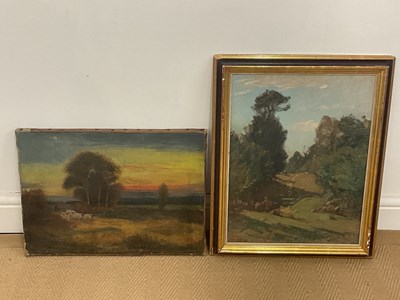 Lot 288 - UNATTRIBUTED; oil on board, landscape,...