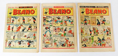 Lot 414 - THE BEANO; the copies of the children's comic,...