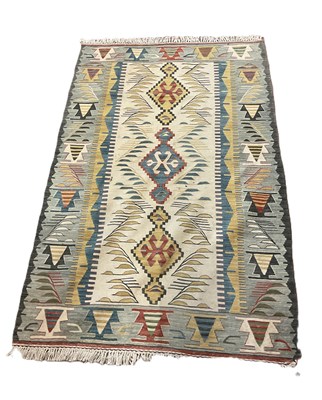 Lot 394 - A collection of six hand knotted rugs each...