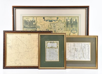 Lot 1014 - A group of three 18th century maps, two of...