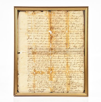 Lot 672 - An 18th century handwritten indenture, 42 x...