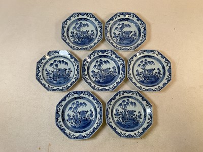 Lot 27 - A set of seven Chinese circa 1800 octagonal...