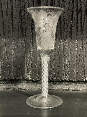 Lot 440 - An early 19th century opaque air twist stem...