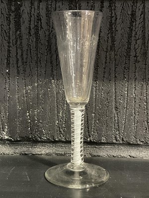 Lot 441 - An early 19th century opaque air twist stem...